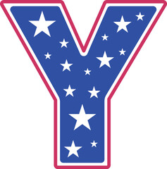 4th Of July Letter USA Flag Star And Stripe y