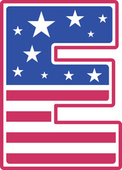 USA Flag 4th Of July America Font e