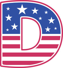 USA Flag 4th Of July America Font d
