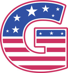 USA Flag 4th Of July America Font g