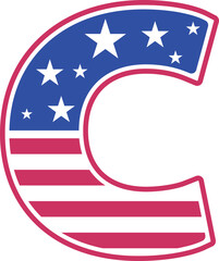 USA Flag 4th Of July America Font c