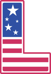 USA Flag 4th Of July America Font l