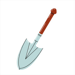 Shovel for working with soil. Garden tool isolated on white background