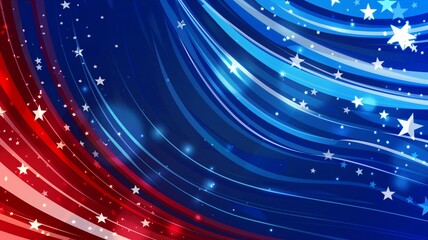 Background in United States national flag colors, abstract stars and stripes US flag background, american flag colors, AI generated - Powered by Adobe