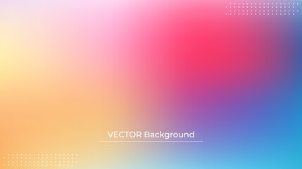 Smooth and blurry colorful gradient mesh background. Modern bright rainbow colors. Easy editable soft colored vector banner template. Premium quality