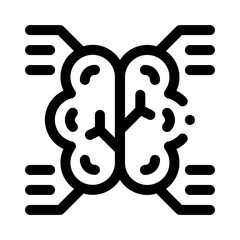 brain diagram line icon