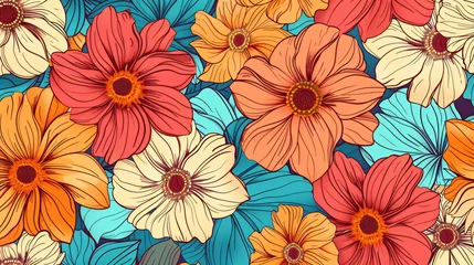 Fotobehang Perfect coloring book of pleasing doodle flowers © Jafger
