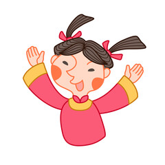 Girl in pink traditional outfit