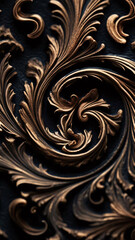 Elegant swirls texture rich baroque pattern background. Generative AI.