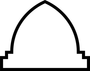 Fototapeta premium Islamic Dome Design Bold Line Outline Linear Black Stroke silhouettes Design pictogram symbol visual illustration