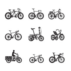 Obraz premium Bike Silhouette Clipart illustration vector bundle