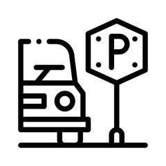 parking sign line icon