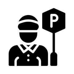 parking worker glyph icon