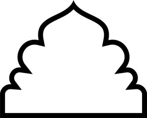 Islamic Dome Design Bold Line Outline Linear Black Stroke silhouettes Design pictogram symbol visual illustration