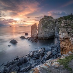 Old Harry Rocks on the Isle of Purbeck in Dorset, southern England - obrazy, fototapety, plakaty