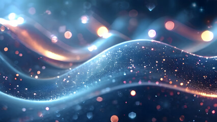Obraz premium twisted-curve-shape-in-the-forefront-of-a-3d-abstract-composition-background-filled-with-a-twinkling