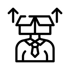 think out of the box line icon