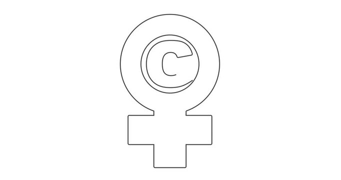 Spot-g erogenous zone emblem in thin line style. Metaphor of exploring female sexuality.