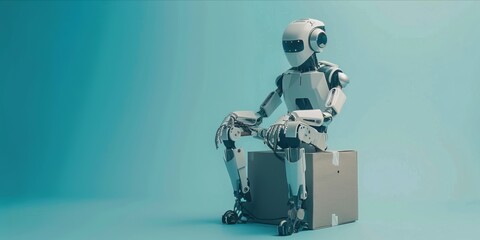 Naklejka premium Advancements in Artificial Intelligence and Machine Learning are transforming to online delivery