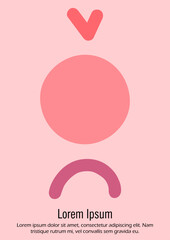 Abstract Minimal Vector Background in Trendy Doodle Style.   Vibrant Graphic Print with Dynamic Lines and Geometric Shapes.  Set of Vivid Poster 80s - 90s Design for Landing Page, Cover, Brochure.