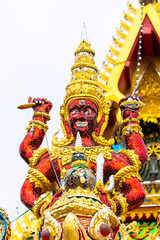 Traditional Thai style stucco in Thai temple