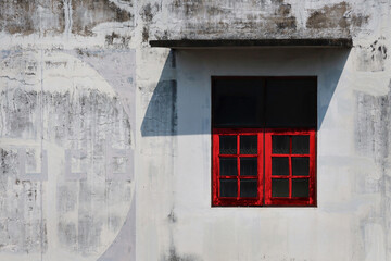 Modern colorful windows building close up light and shadow Minimal art style.