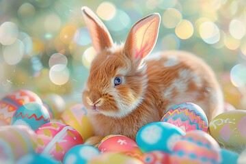 Bunny in the Spotlight A Cute Easter Celebration Generative AI