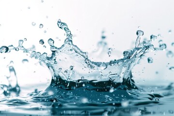 Dynamic water splash on a white background. AI generative - 752764919