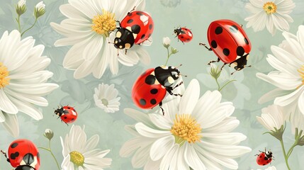 Ladybugs in Flower Garden A Catchy and Optimized Adobe Stock Title Generative AI