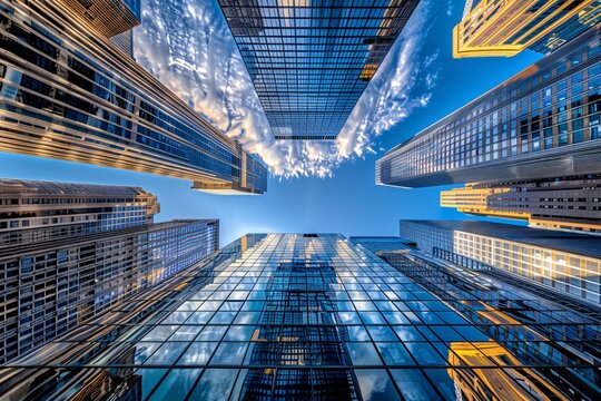 Rise of the Skyscrapers A Sky-High View of Modern Urban Architecture Generative AI