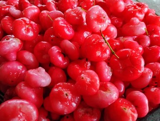 Chambakka, a bell shaped fruit also known as red rose apple