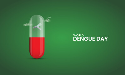 World Dengue Day, mosquito protection and prevention, vector illustration.