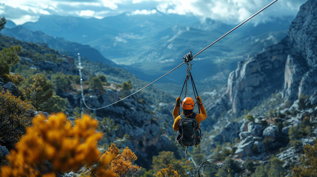 Zip-Lining Thrills: Flying Together Over Mountains