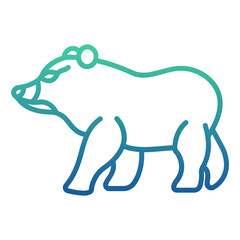 Grizzly Bear Gradient Linear Style