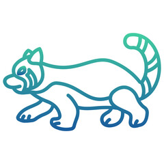 Red Panda Gradient Linear Style