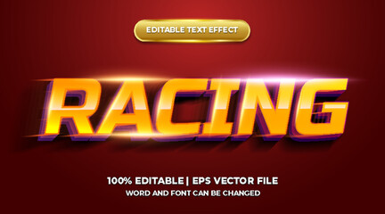 Naklejka na ściany i meble havector realistic racing text effect, editable text effect 