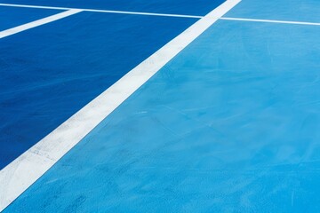 Fondo minimalista de pista de tenis, close-up cancha de deporte azul con líneas blancas