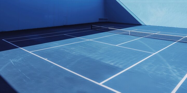 Pista de tenis profesional azul, pista profesional cubierta para torneos 