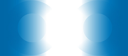 白と青の円に光と影がついたバナーデザイン。抽象的な幾何学の背景。ベクターイラスト。
