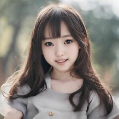 Fototapeta premium cute asian girl background very cool