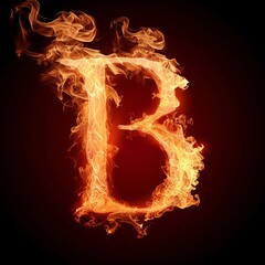 Burning Letter B A Fire-Inspired Alphabet Generative AI