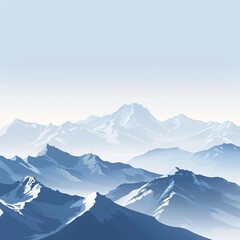 Snowy Mountain Peaks in the Sky Generative AI