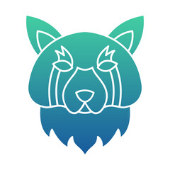 Red Panda Flat Gradient Style