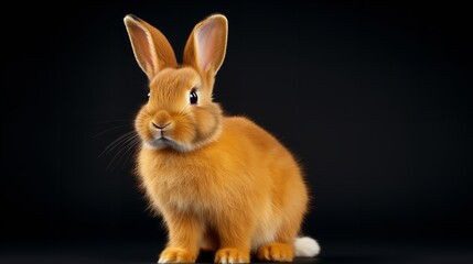 Obraz premium Adorable Whiskers: Orange-Brown Cute Baby Rabbit Isolated on White