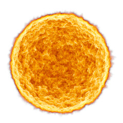Sun isolated transparent background 3d rendering
