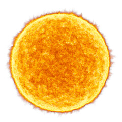 Sun isolated transparent background 3d rendering
