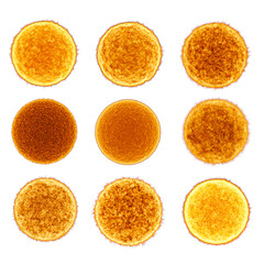 Sun isolated transparent background 3d rendering pack
