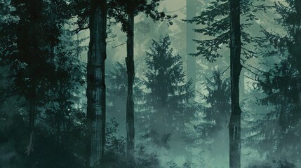 Foggy Forest A Mysterious and Magical Scene Generative AI