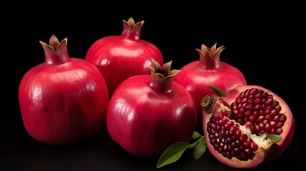 Juicy Bounty: Pomegranate Collection Isolated on White Background