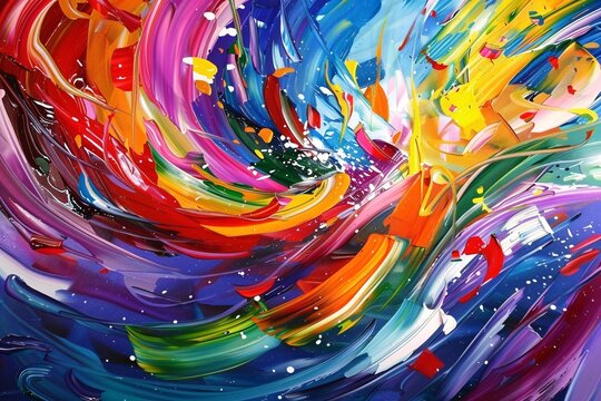 Colorful Chaos A Vibrant Painting of the Month Generative AI